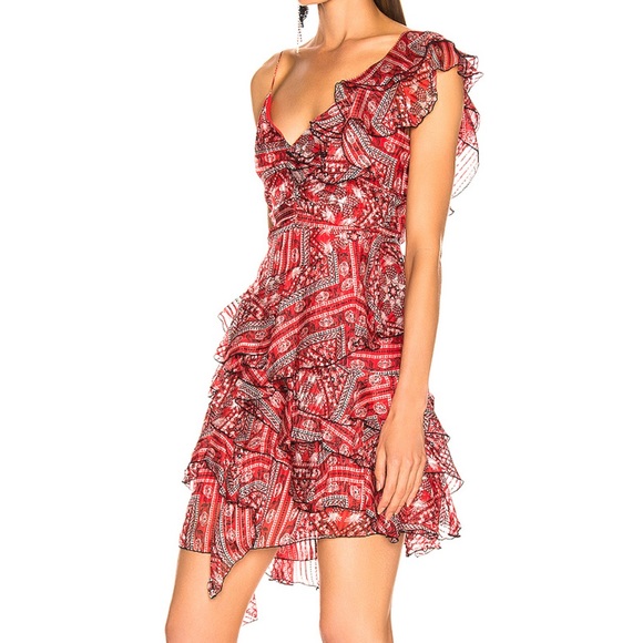 ISABEL MARANT Enta Dress in Red Paisley Bandana - Picture 3 of 11